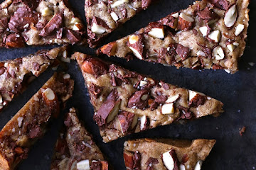 Chocolate Dipped Toffee Blondies