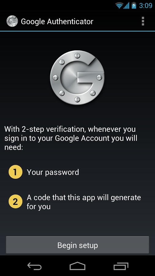 Google Authenticator - screenshot