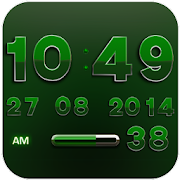 Digi Clock Widget Green Star