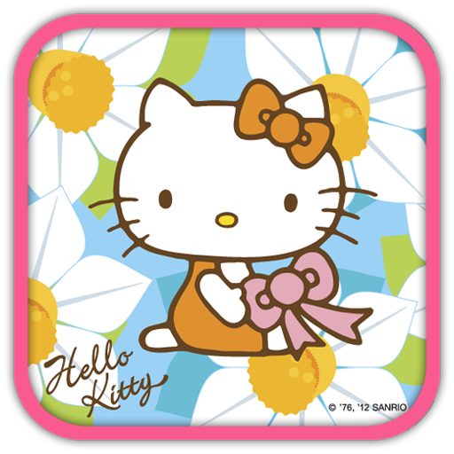 Hello Kitty White Flower Theme LOGO-APP點子