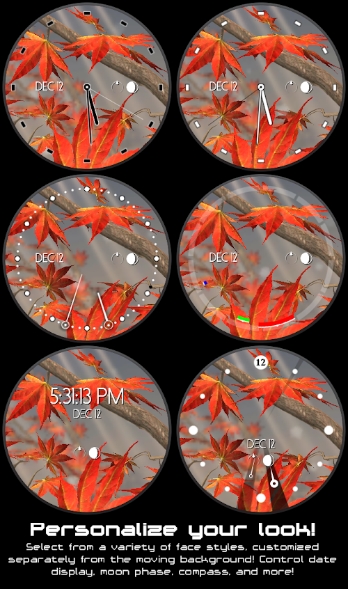 Android application Autumn Tree Watch Face screenshort