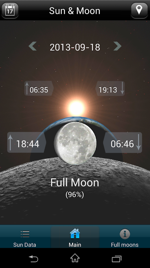 Android application Sun &amp; Moon Pro screenshort