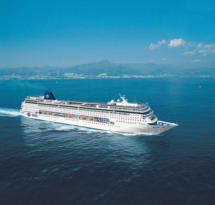 The luxury cruise ship MSC Armonia sails off Spain's Canary Islands.