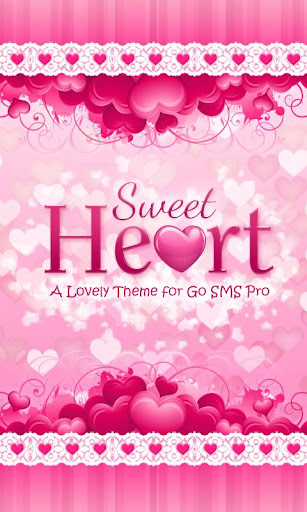 【免費個人化App】♥Sweet Heart Theme Go SMS ♥-APP點子