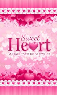 ♥Sweet Heart Theme Go SMS ♥