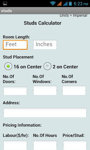 Studs Calculator