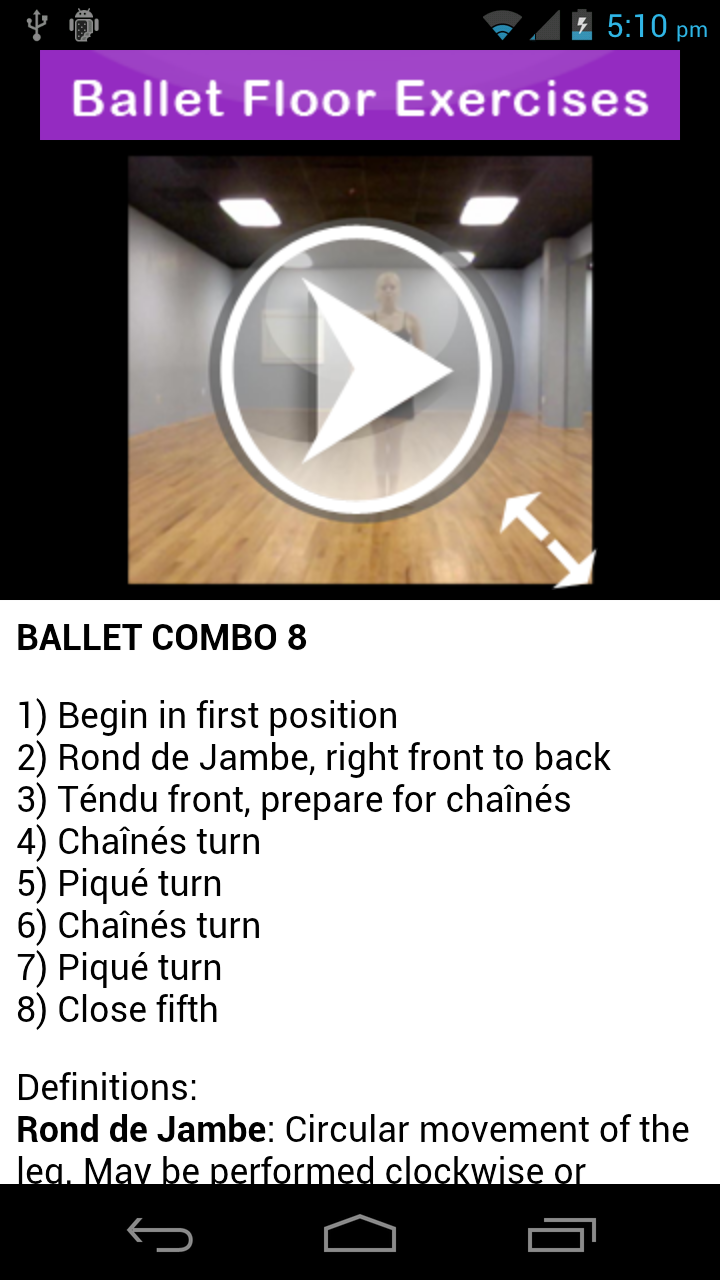 Ballet Floor Exercises Screen 2