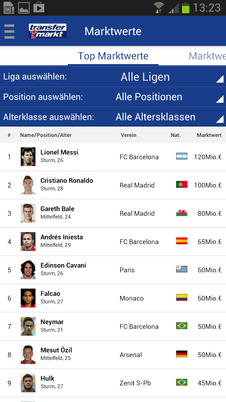 Transfermarkt Screen 3