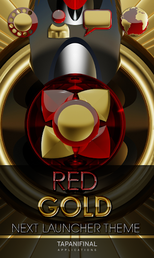 Next Launcher Theme RED GOLD