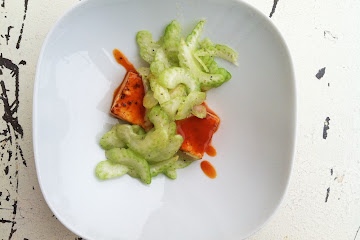 Buffalo Tofu with Celery Salad