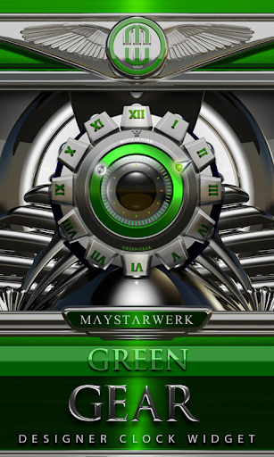Clock Widget Green Gear