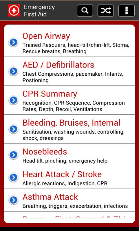 Emergency First Aid/Treatment Screen 2