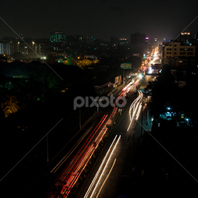 A Tale of a Glowing City by Syed Hasibul Hasan - City,  Street & Park Night