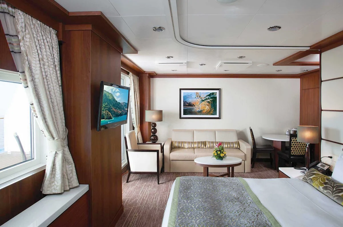 Norwegian-Pride-Of-America-Stateroom-Penthouse-SH-13016 - The Deluxe Penthouse with Large Balcony on Pride of America offers a relaxing sleep and great views.