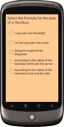 Formula area of the rhombus