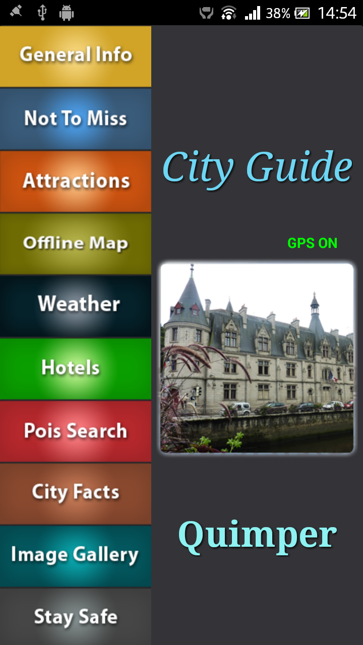 Quimper Offline Map Guide Screen 1