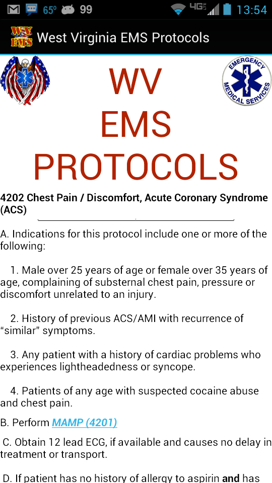 WV EMS Protocols Screen 2