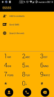 Dialer theme Flat Amber - náhled