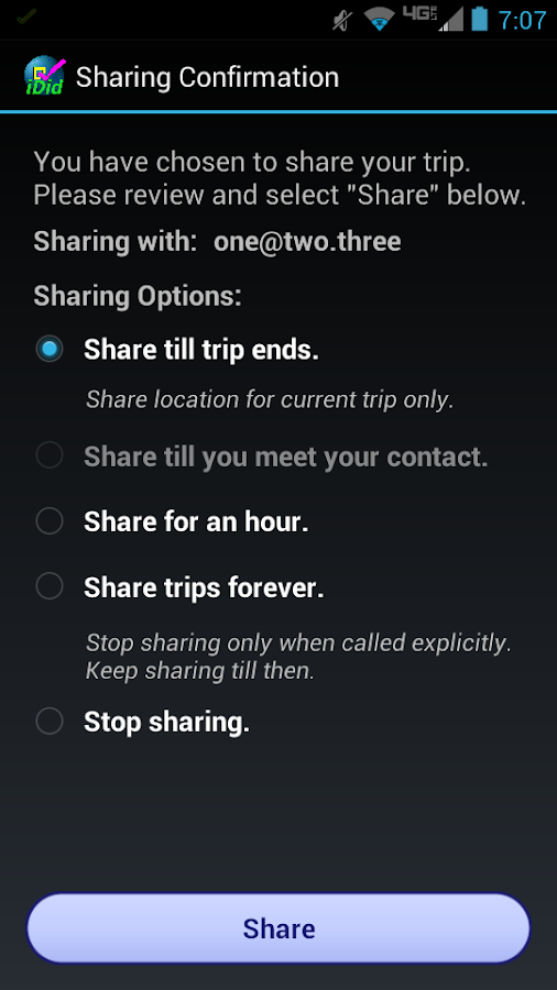 iDid: Drive & Place Log, Share - screenshot
