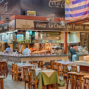 Restaurant Montevideo, Uruguay by Neal Kulick - City,  Street & Park Markets & Shops