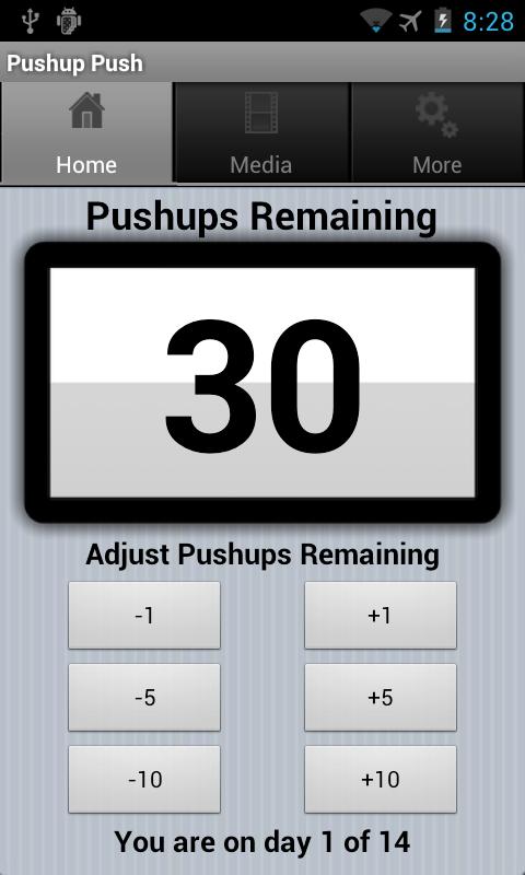 Android application Double Your Pushups Two Weeks screenshort