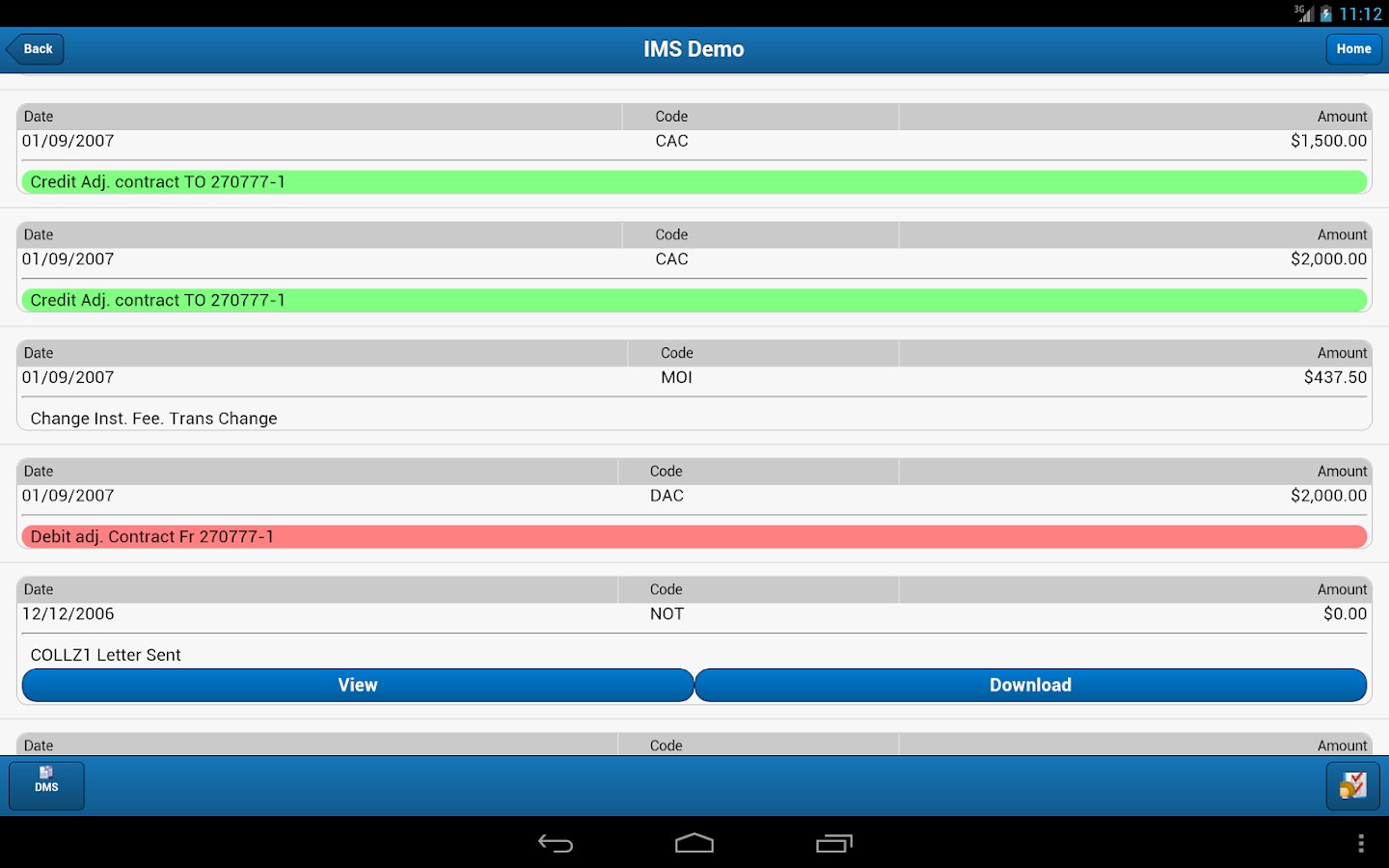  IMS Mobile: screenshot 
