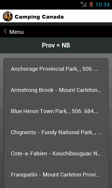 RV Camping Camprounds Canada Screen 3