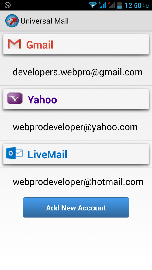 Android application Universal Mail screenshort