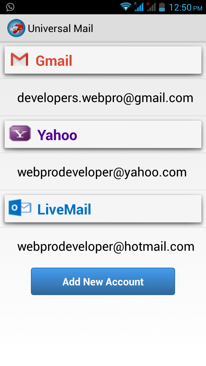 Universal Mail Screen 1