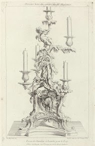 Ontwerp voor een vijfarmige kandelaber gedecoreerd met adelaar