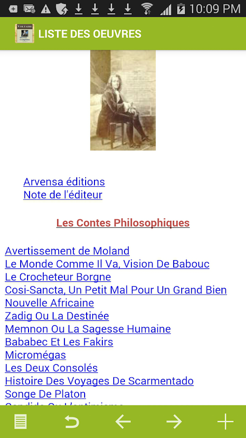 Android application Voltaire : Oeuvres complètes screenshort