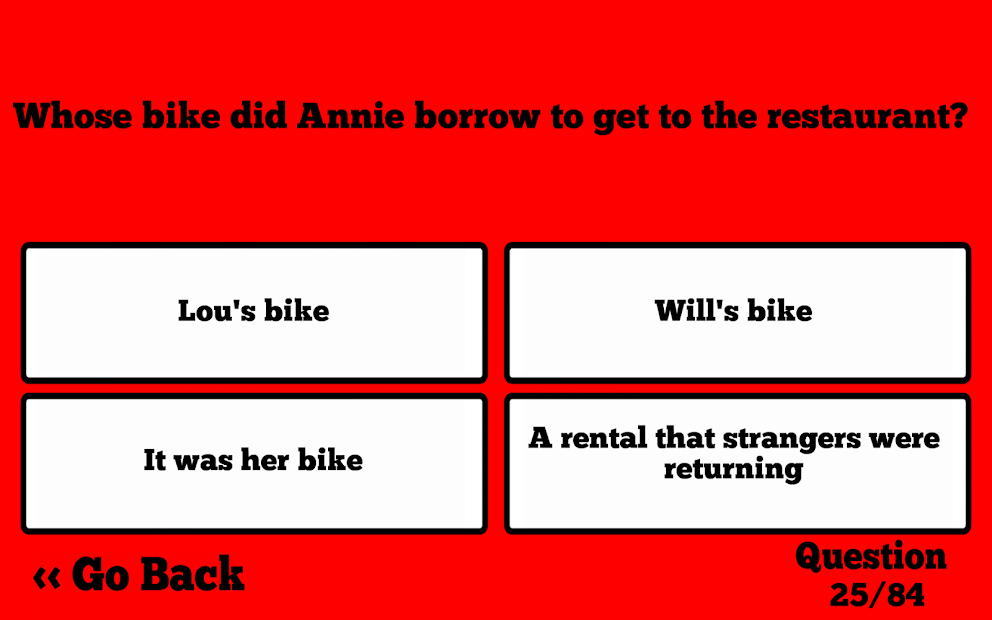 Who whose what bike is that. Who whose what bike is that. Who whose what bike is that. Whose bike. Who whose what bike is that.