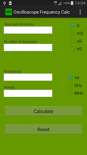 Oscilloscope Frequency Calc