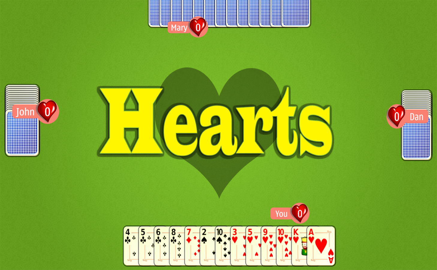 Hearts - Gratis online Kartenspiel - Ohne Anmeldung kostenlos spielen
