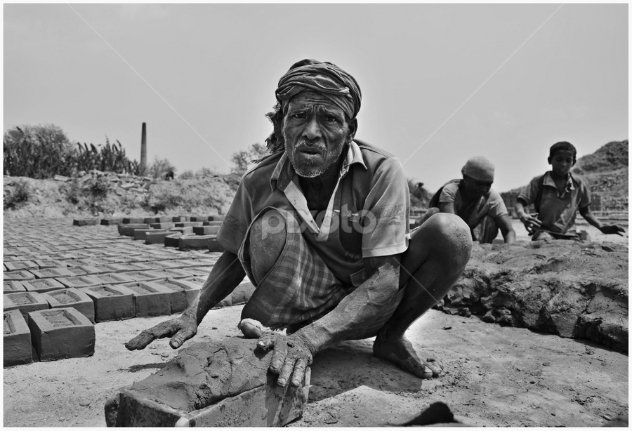 Wrinkles of Maximum Effort by Joydeep Mukherjee - Black & White Street & Candid
