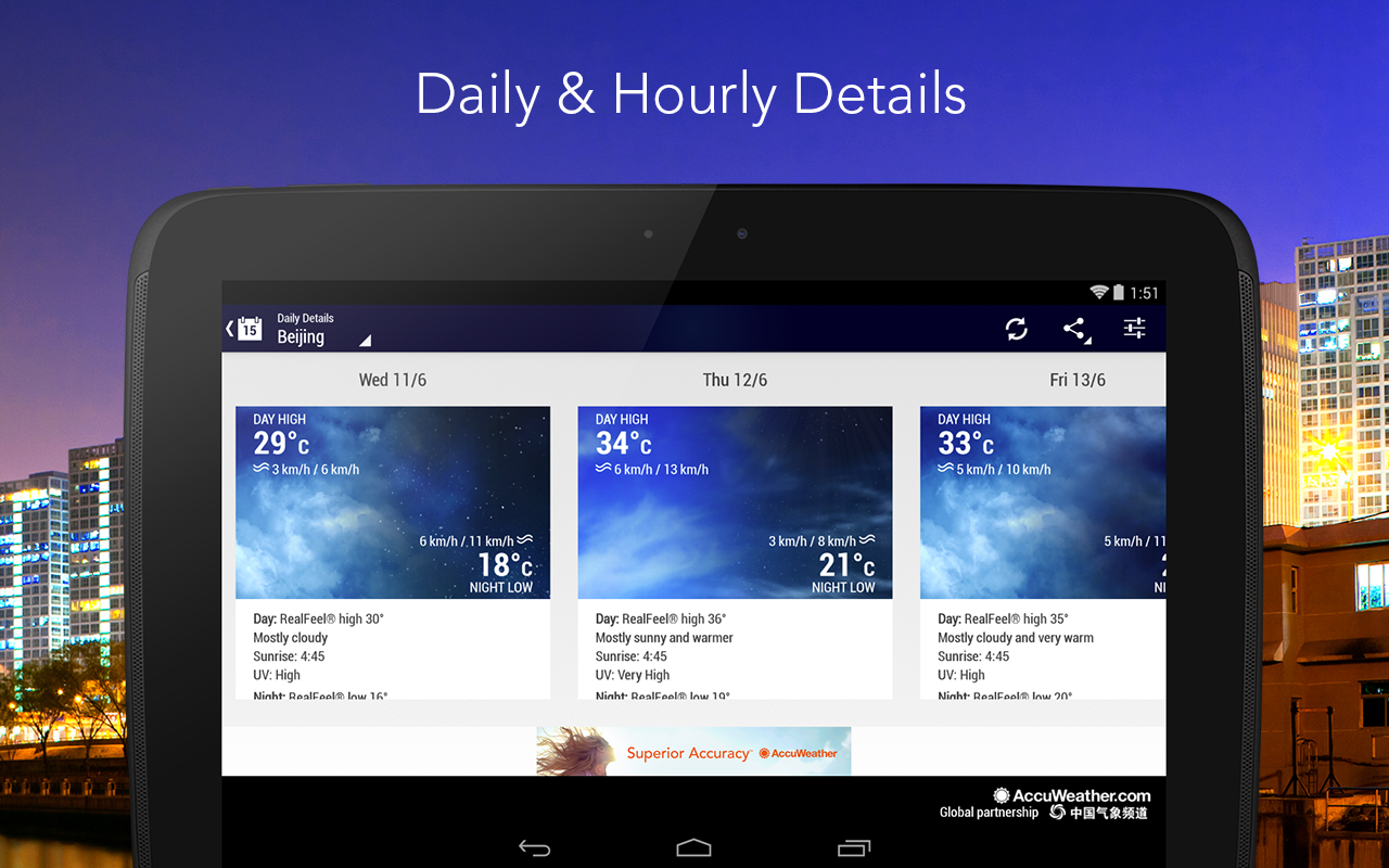 AccuWeather para Android - screenshot