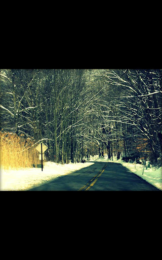 Color Snowfall On Road LWP