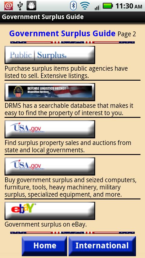 Government Surplus Guide Screen 2