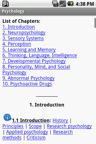 Android application Psychology Study Guide screenshort