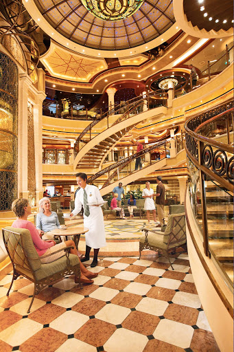 You'll find an elegant piazza-style atrium where you can lounge, shop and dine on your Princess cruise.