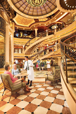 You'll find an elegant piazza-style atrium where you can lounge, shop and dine on your Princess cruise.
