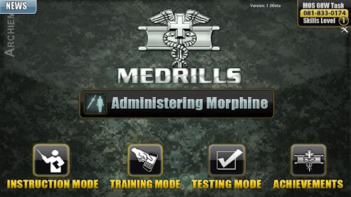 Android application Medrills: Army Admin Morphine screenshort