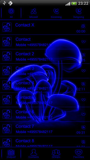 Blue neon GO Contact theme