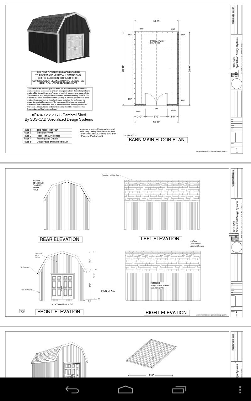 Gambrel Barn and Shed Plans Screen 3