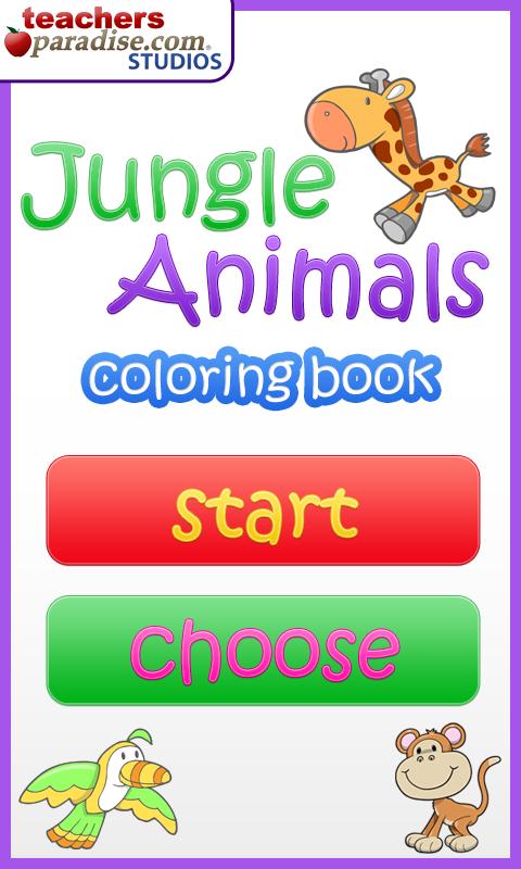 Android application Jungle Animals Coloring Book screenshort
