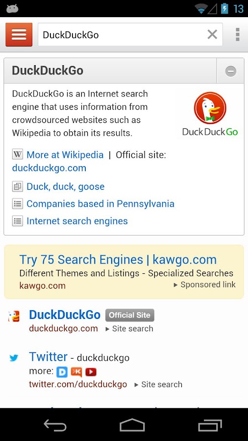 DuckDuckGo Search & Stories - screenshot