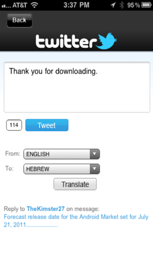 Tweetalator Twitter Translator