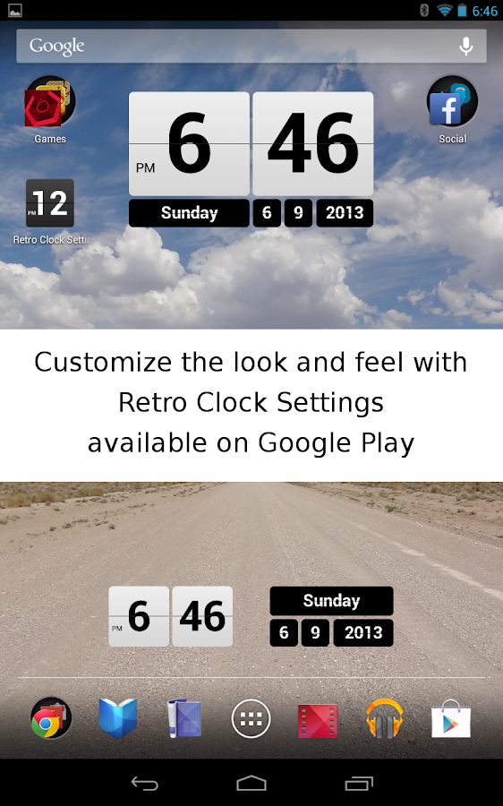 Retro Clock Widget - screenshot