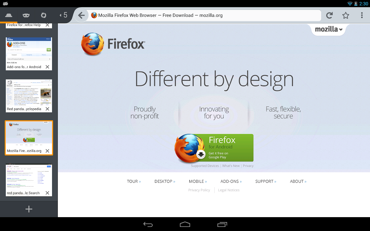 Firefox Browser for Android - screenshot