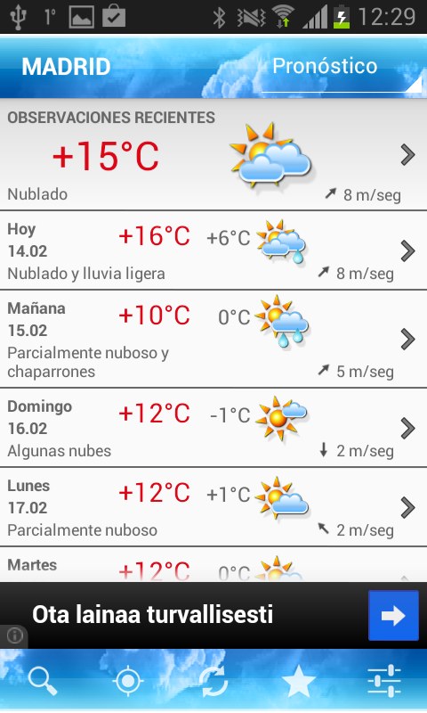 Android application Foreca Weather screenshort